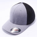 Heather and Black 6311 Flexfit Melange Mesh Trucker Hats Wholesale Custom - Acorn Fit