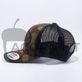 Yupoong The Classics Retro Trucker Hats Caps Camo Black 6606CA Wholesale and Custom - Acorn Fit