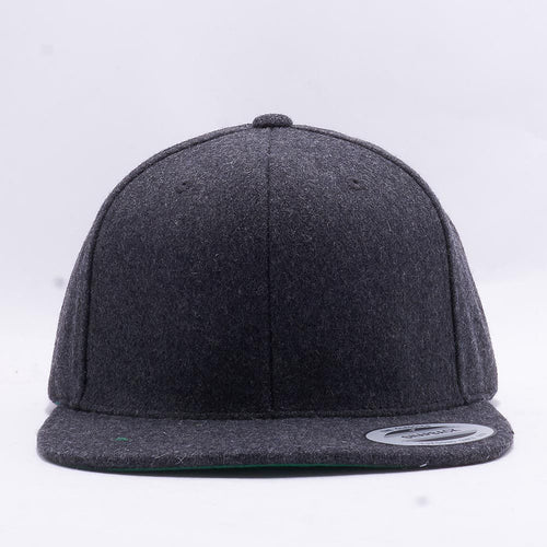 Dark Grey Melton Wool Snapback Hat