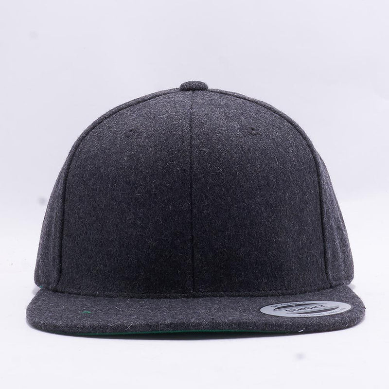 Dark Grey Melton Wool Snapback Hat