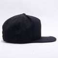 Yupoong Blank Black 5 Panel Snapback Hats Caps