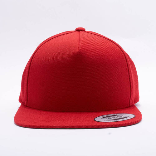 Yupoong Blank Red 5 Panel Snapback Hats Caps