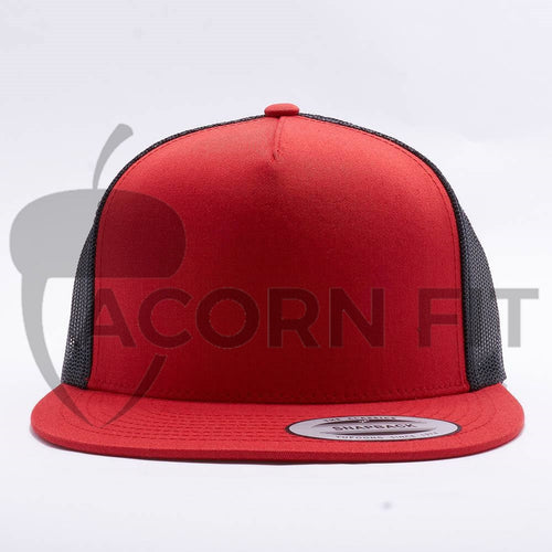 Yupoong Red Black 5 Panel Trucker 