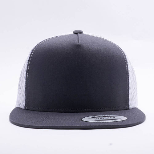 Yupoong Charcoal White 5 Panel Trucker 