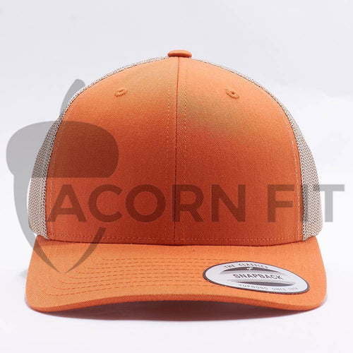 Rustic Orange Blank Trucker Hat Cap