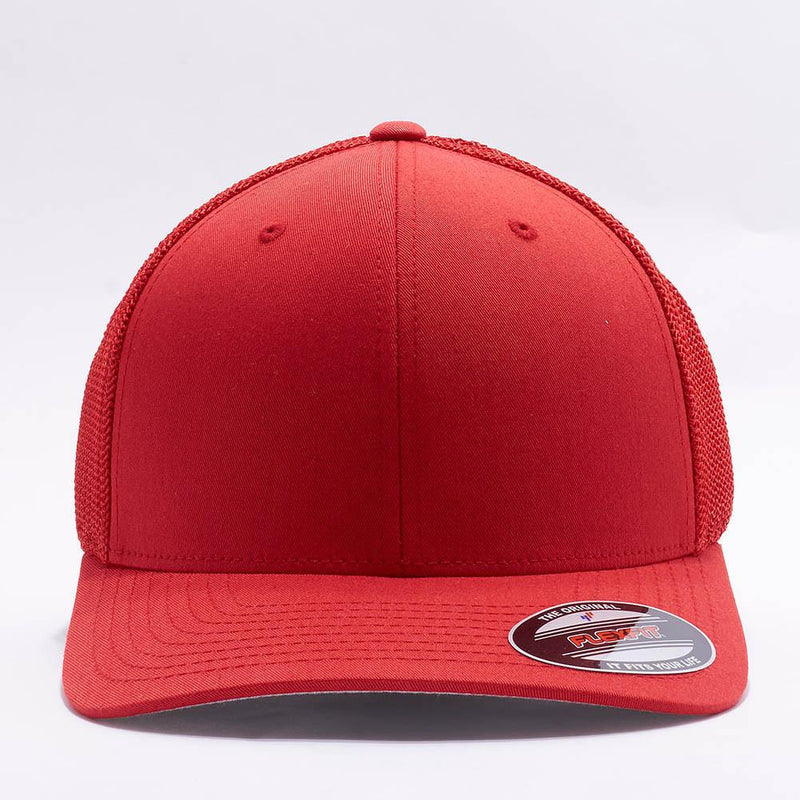 Red Flexfit Trucker Mesh Hat