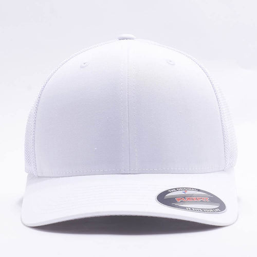 White Flexfit Trucker Mesh Hat