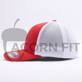 Red White Flexfit Trucker Mesh Hat
