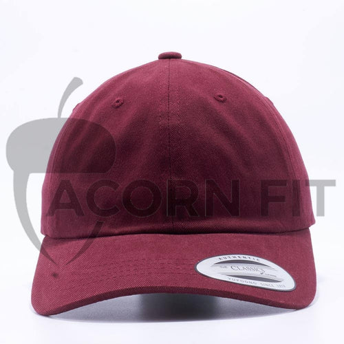 Blank Unstructured Dad Hats Wholesale - Yupoong Classic 6245PT Maroon