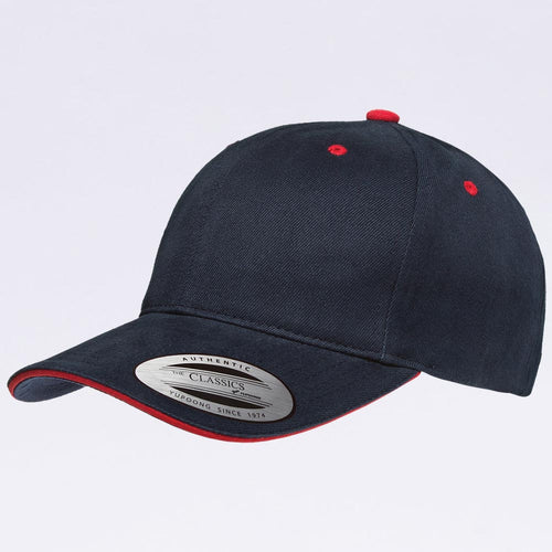 Wholesale Hats - Yupoong 6262SV Navy Red Sandwich
