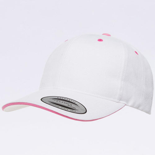 Wholesale Hats - Yupoong 6262SV White Pink Sandwich