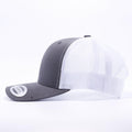 Yupoong 6606T Charcoal and White Two Tone Classic Retro Trucker Hats Caps Wholesale Custom - Acorn Fit
