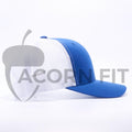 Yupoong 6606T Royal and White Two Tone Classic Retro Trucker Hats Caps Wholesale Custom - Acorn Fit
