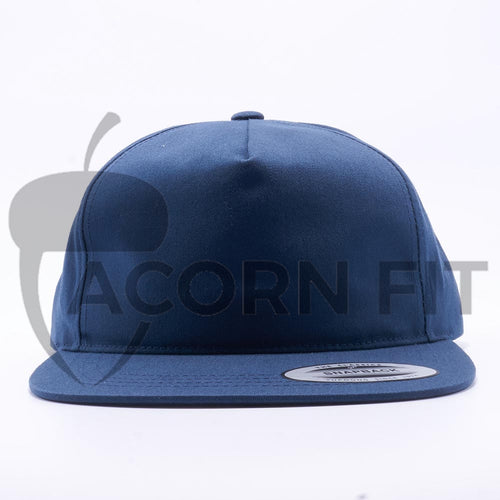 Navy Wholesale Yupoong 6502 Unstructured 5 Panel Classic Snapback Hat Custom - Acorn Fit