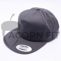 Charcoal Wholesale Yupoong 6502 Unstructured 5 Panel Classic Snapback Hat Custom - Acorn Fit