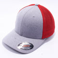 Heather and Red 6311 Flexfit Melange Mesh Trucker Hats Wholesale Custom - Acorn Fit