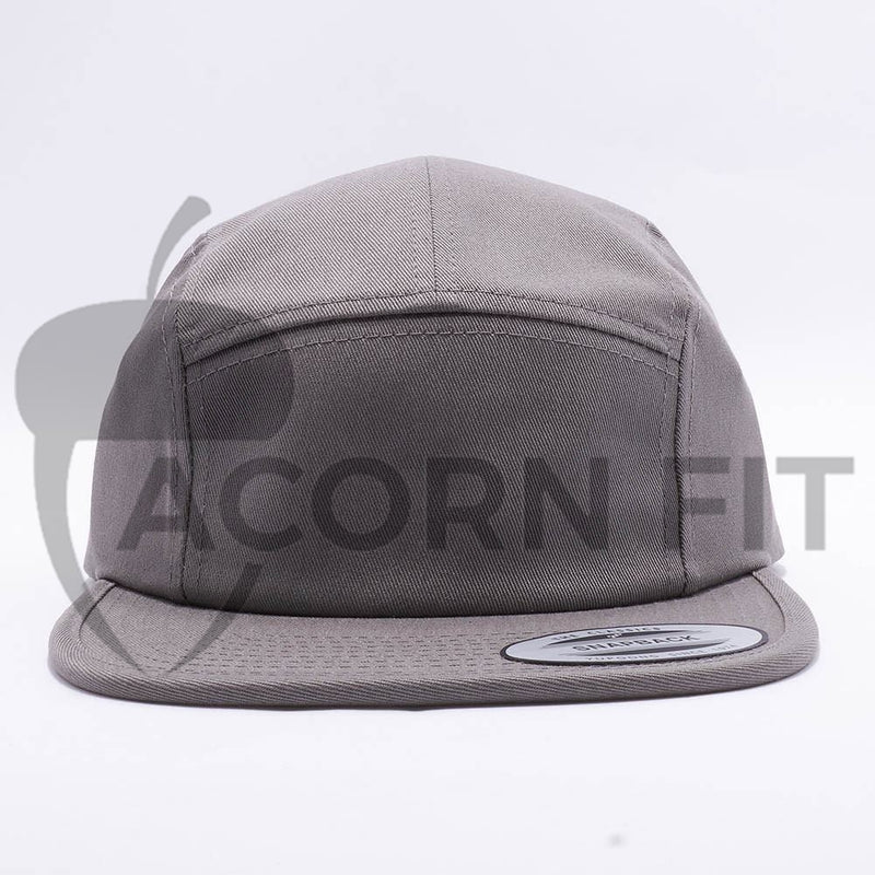 Grey Blank 5 Panel Camper Hat Cap