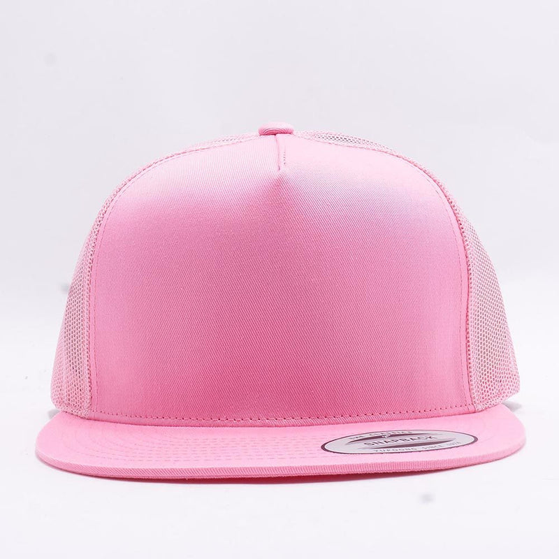 Yupoong Pink 5 Panel Trucker 