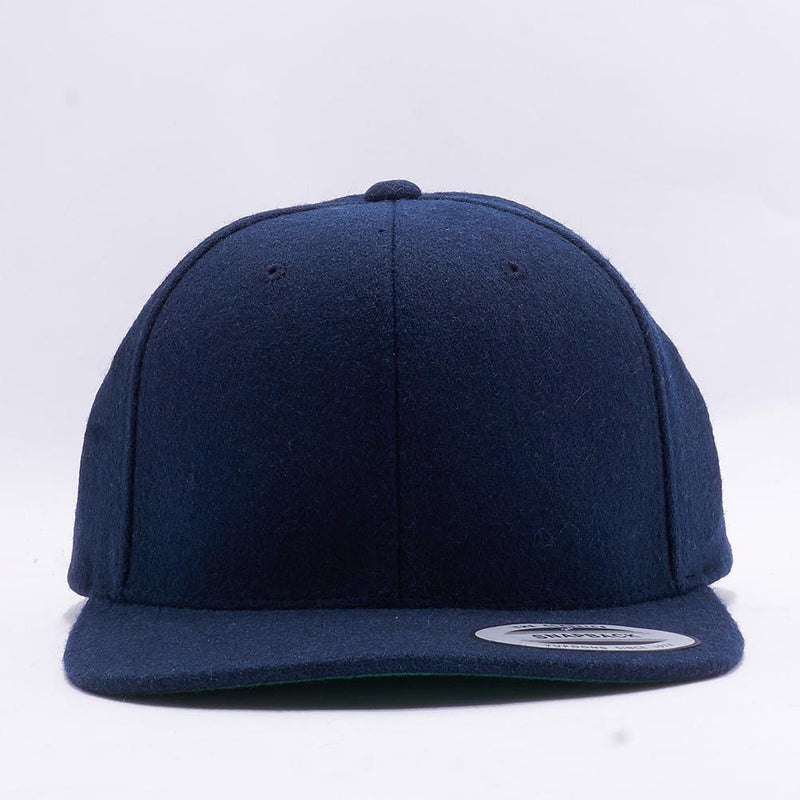 Navy Melton Wool Snapback Hat