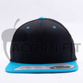 Blank Black Teal Two Tone Snapback Hats Caps