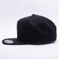 Yupoong Blank Black 5 Panel Snapback Hats Caps