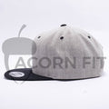 Yupoong Classic Blank Heather Grey Black Snapback