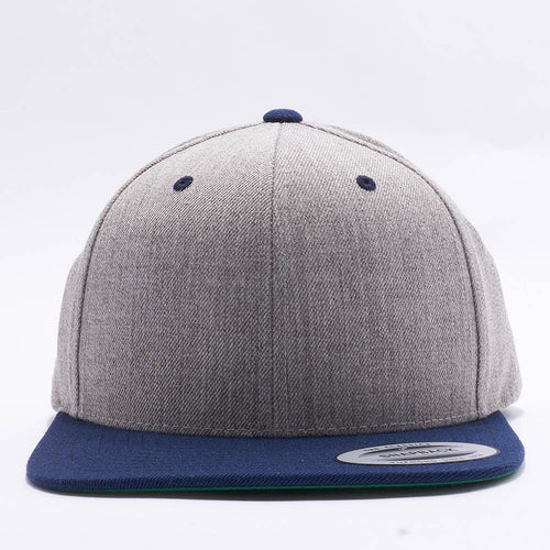 Yupoong Classic Blank Heather Grey Navy Snapback