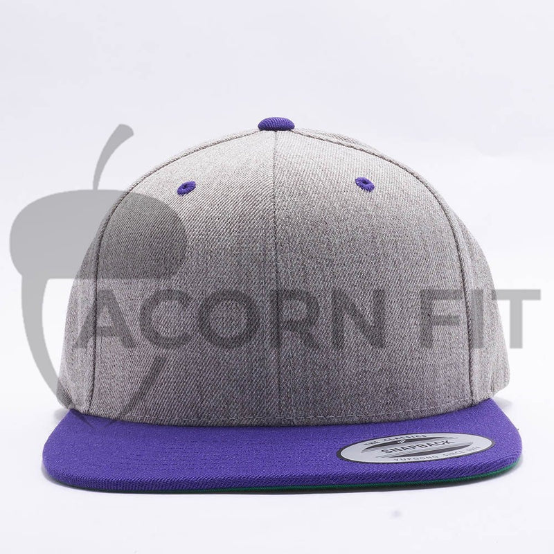 Yupoong Classic Blank Heather Grey Purple Snapback