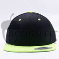 Yupoong Classic Blank Black Neon Green Snapback