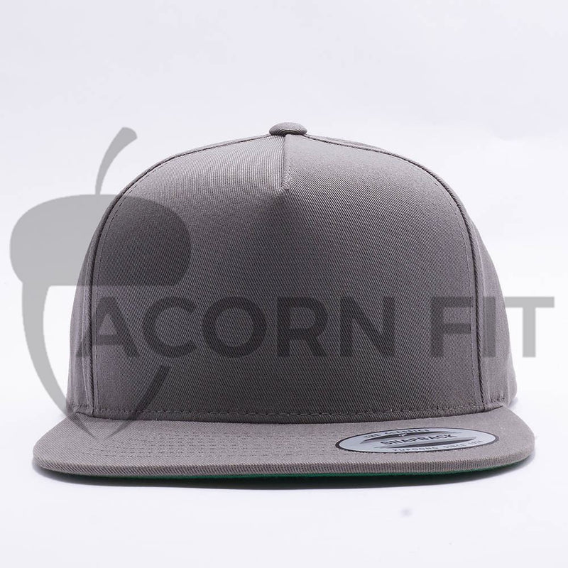 Yupoong Blank Grey 5 Panel Snapbacks