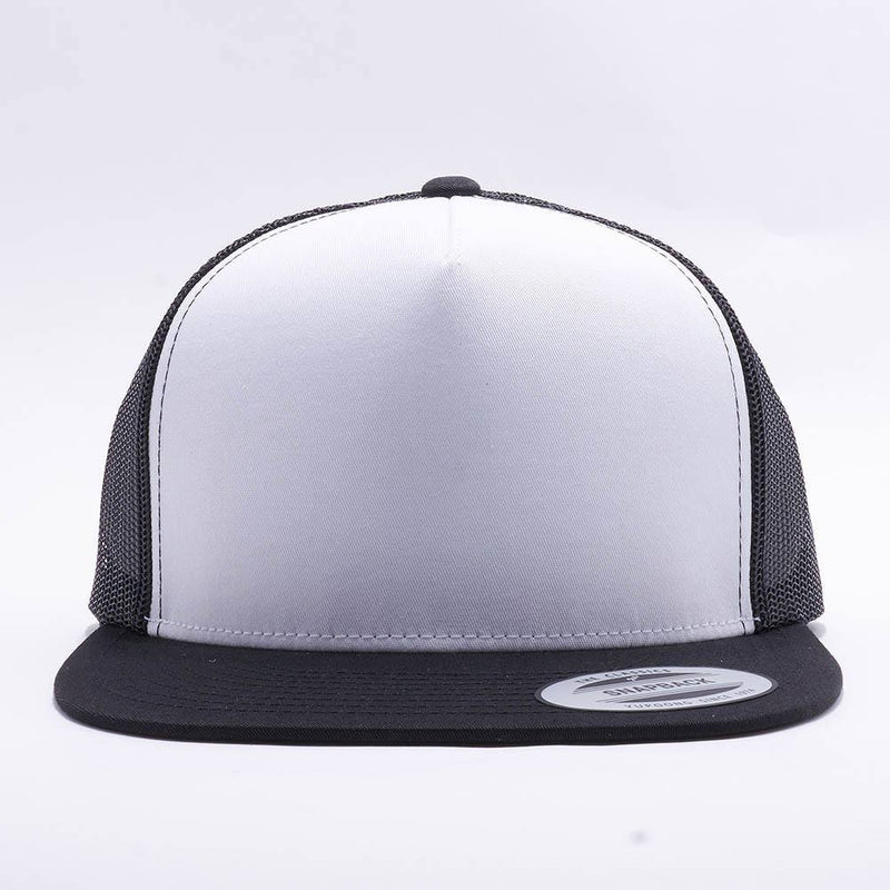 Yupoong White Black 5 Panel Trucker 