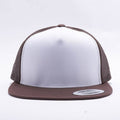 Yupoong White Brown 5 Panel Trucker 