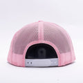 Yupoong White Pink 5 Panel Trucker