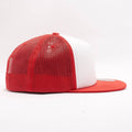 Yupoong White Red Foam Trucker