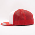 Yupoong White Red Foam Trucker