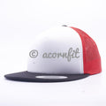 Wholesale Yupoong 6005 Black White Red Foam Trucker Hats - Acorn Fit