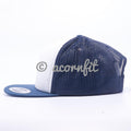 Wholesale Yupoong 6005 Navy White Navy Foam Trucker Hats - Acorn Fit