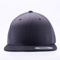 Yupoong 6089MT Dark Heather and Black Classic Snapback Hats Wholesale Custom - Acorn Fit