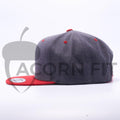 Yupoong 6089MT Dark Heather and Red Classic Snapback Hats Wholesale Custom - Acorn Fit