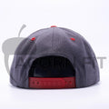 Yupoong 6089MT Dark Heather and Red Classic Snapback Hats Wholesale Custom - Acorn Fit