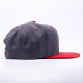 Yupoong 6089MT Dark Heather and Red Classic Snapback Hats Wholesale Custom - Acorn Fit