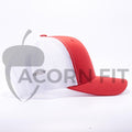 Yupoong 6606T Red and White Two Tone Classic Retro Trucker Hats Caps Wholesale Custom - Acorn Fit