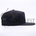 Black Wholesale Yupoong 6502 Unstructured 5 Panel Snapback Hat Custom - Acorn Fit