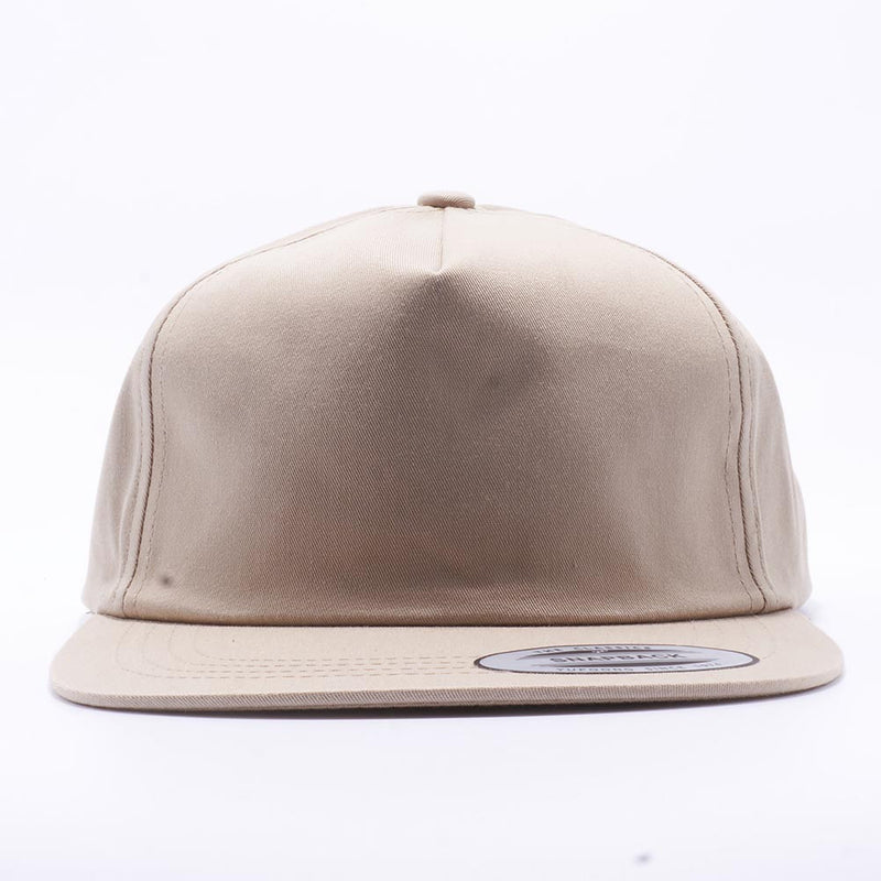 Khaki Wholesale Yupoong 6502 Unstructured 5 Panel Classic Snapback Hat Custom - Acorn Fit