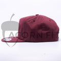 Maroon Wholesale Yupoong 6502 Unstructured 5 Panel Classic Snapback Hat Custom - Acorn Fit