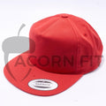 Red Wholesale Yupoong 6502 Unstructured 5 Panel Snapback Hat Custom - Acorn Fit